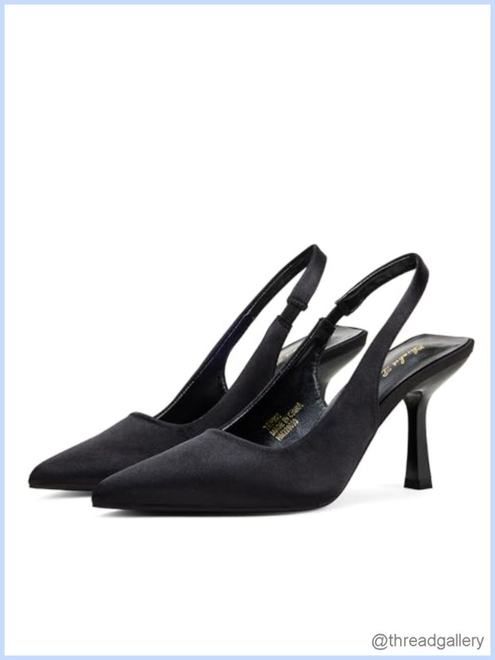 Kitten Heel Slingback Stiletto Pumps Pointed Toe Satin Women's Heels